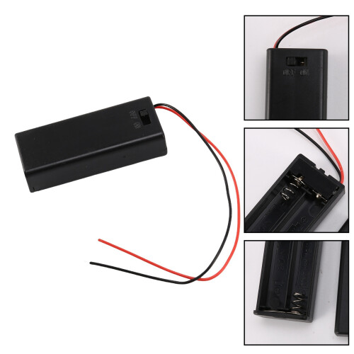 2 x 2 x AAA 3 V Battery Holder Case Box Wire  / OFF  m Cover 2