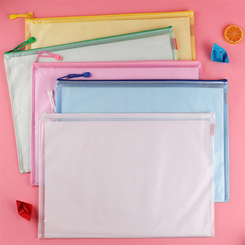 Waterproof Document Organizer with Zipper Pouch for Office School Artwork Paper Storage Blue 2