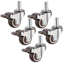 Office Chair Casters 7/16 Stem Set of 5 Silent TPE Replacement Wheels 360 Rotation FloorProtective HeavyDuty