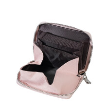 Durability PU Leather Zip Card Case With 8+ Card Holders-Pink