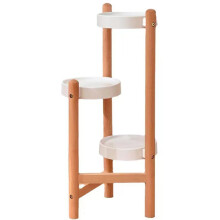 Wood Plant Stand 3 Tier Tall Corner Shelf, SpaceSaving Natural Wooden Flower Rack for Indoor Outdoor Balcony