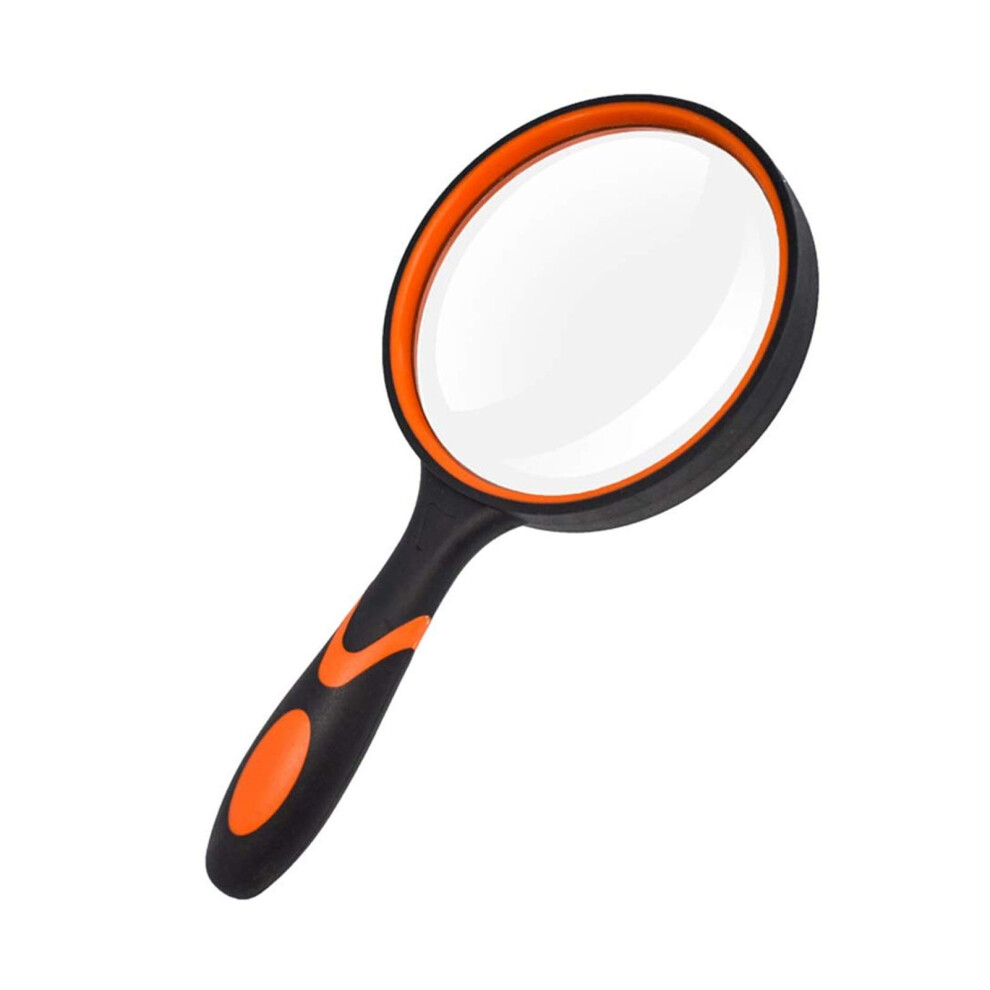 Magnifying Glass 100mm Large Handheld Magnifier with  Magnification Clarity and NonâSlip Rubber Grip