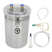 2L Stainless Steel Manual Milking Machine Double Head Hand Vacuum Milk Pump with Transparent Lid for Cow Goat Sheep