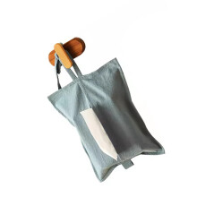 Washed Cotton Tissue Box Cover Wall Mounted Holder for Home and Car, Easy Access Washable Fabric