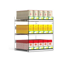Automatic Cigarette Display Rack with Push System, Clear Acrylic Tobacco Holder for Store, 4Tier 85.5cm