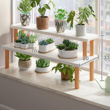 Wooden Plant Stand Indoor Outdoor, Multi‑Tier Eucalyptus Flower Pot Holder Shelf, Space‑Saving Freestanding Rack for Balcony Garden