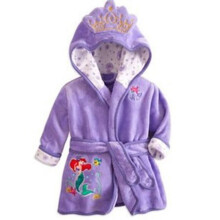 (2-3 Years, Purple Mermaid) Kids Boys Girls Hooded Bathrobe Mickey Minnie Dressing Gown Sleepwear Nightwear Pajamas
