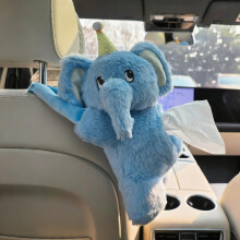 Cute Plush Car Tissue Holder Duck Design Hanging Animal Tissue Box for Car and Home Decoration Blue