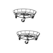 2pcs Heavy Duty Plant Stand with Wheels, Durable Iron Rolling Plant Caddy with Locking Casters for Indoor Outdoor Use