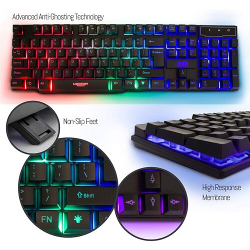 Gaming Keyboard and Mouse and Mouse pad and Gaming Headset, Wired LED RGB Backlight Bundle for PC Gamers Users 1