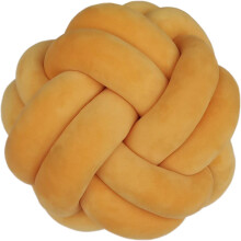 Handmade Knot Pillow Ball Orange Decorative Cushion 8.7x8.7 Inch Durable Square Design