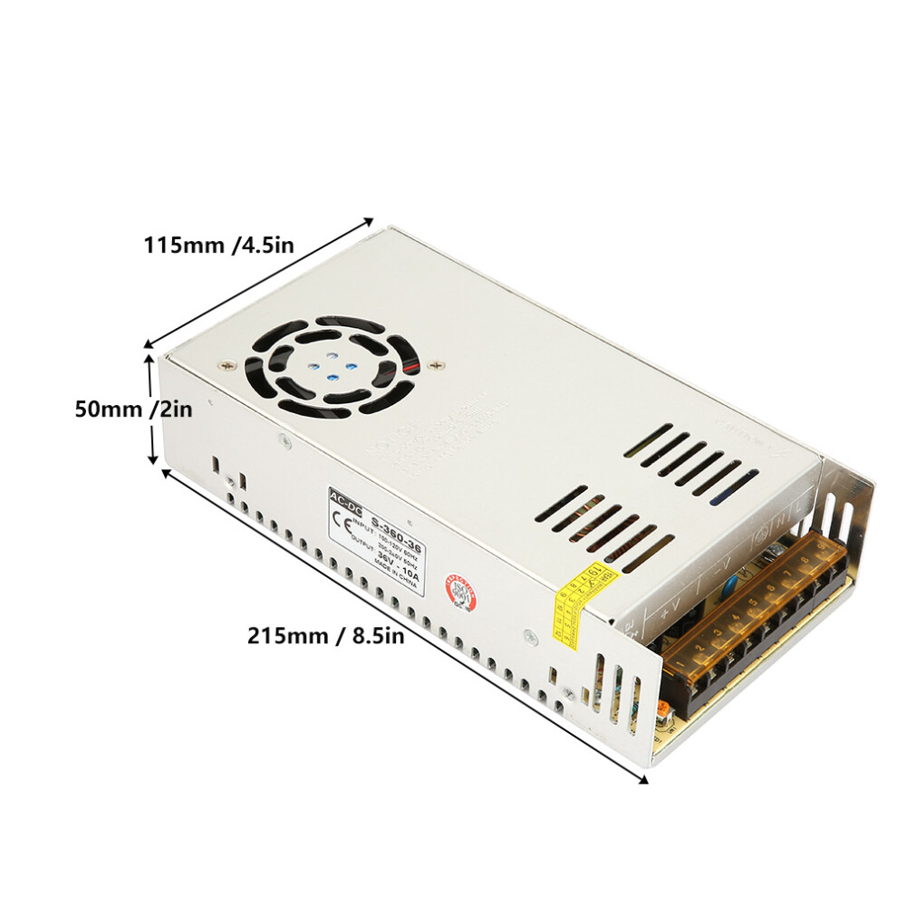 360W-36V-10A Switching Ps 215X115x50mm Aluminum 4221393629739