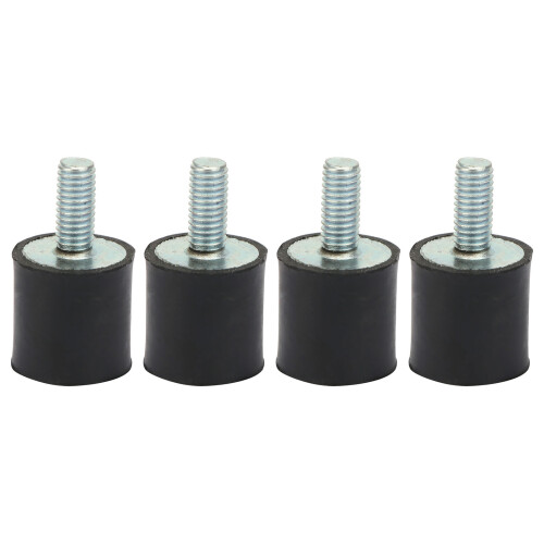 VD15x15 M3/M5/M6 Rubber Mounts, 4pcs, Black-Silver 1