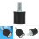 VD15x15 M3/M5/M6 Rubber Mounts, 4pcs, Black-Silver 8