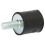 VD15x15 M3/M5/M6 Rubber Mounts, 4pcs, Black-Silver 10