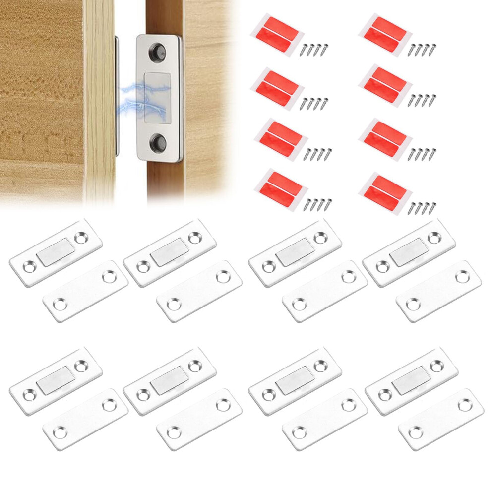 Ultra Thin Cabinet Door Magnets 8Pcs, Invisible Magnetic Door Catch For Kitchen Cabinets, Stainless Steel 9330225314158