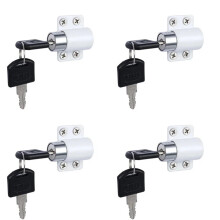 4 Pack Zinc Alloy Cabinet Door Latch Set White Secure Cabinet Closure Easy Screw Mounting