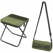 Folding Backpack Stool with Double Storage Pockets, Lightweight Compact Camping Chair for Hiking Travel, Green Small