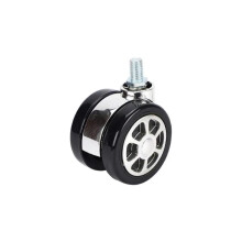2.5 Inch Nylon Office Chair Caster Wheels M6x15mm, Quiet Rolling Swivel Chair Replacement Set of 5