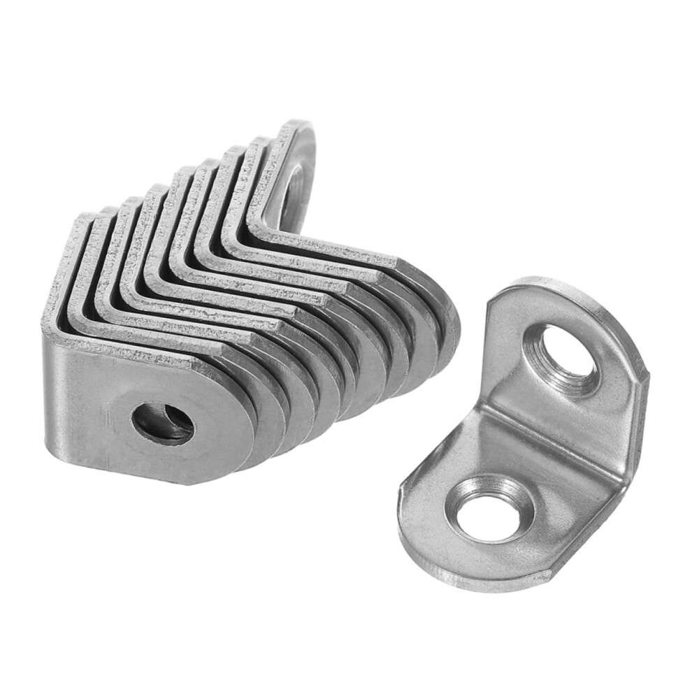 10Pack 304 Stainless Steel L Brackets Heavy Duty Right Angle Corner Braces For Wood Shelves 9771547840909