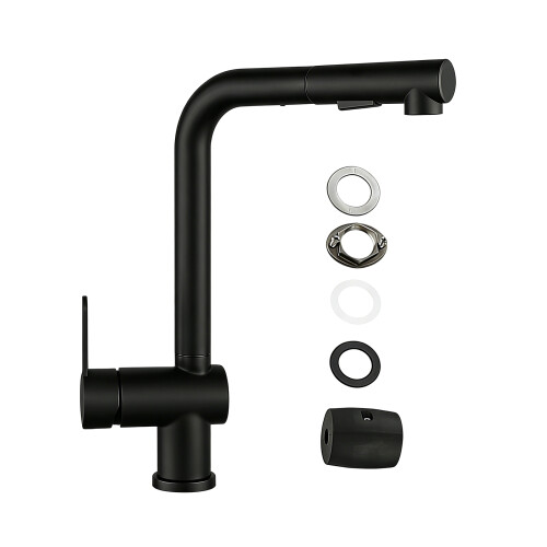 Pull Out Sink Basin Faucet Quick-Black Without piping