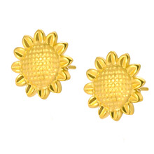 Fashionable Floral Earrings Dainty Gold And Silver Flower-Gold