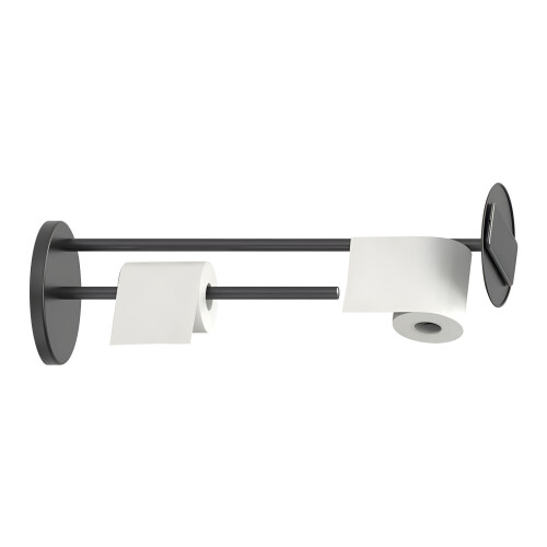 Strong Bathroom Paper Roll Rack Including Additional-Black