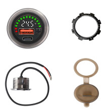 Round LED Display Voltage Tester 12V-24V Acid Battery-Type A