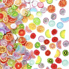Set of 60 Handmade Pendant Fruit Slices Shape Unique Jewelry