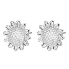 Stilvolle, von Sonnenblumen inspirierte Ohrringe,-Silber