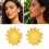 Handmade Sunflower Themed Studs Earrings Ear Accessories-Gold 3