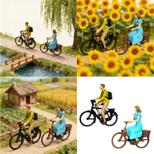 Modèle de cyclisme en résine à l'échelle 1:87, adapté-Costume 2