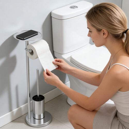 Strong Rustproof Bathroom Accessory With Expanded Paper-Silver 1