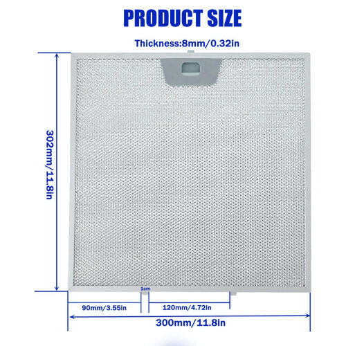 Range Hood Grease Screen Filter accommodates JVW5301BJTS And 2