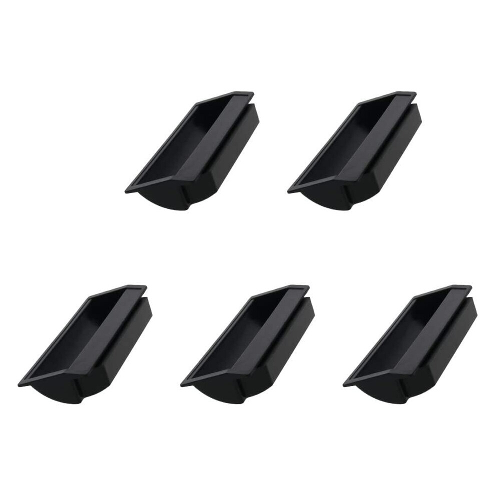 Black Cabinet Flush Pull Handle 110Mm Set Of 5, Recessed Door Handle With Ergonomic Finger Pull Design 9330225314424