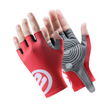 Summer Cycling Gloves Ice Silk Mittens Anti Sweat Perfect-Red M