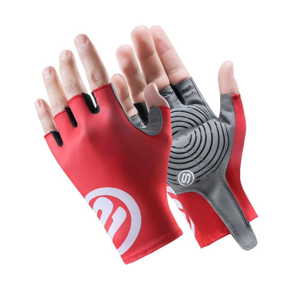 Lightweight Bike Gloves With Reflective Detail Enhances-Red M 7754002202148