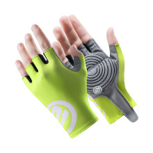 1 Pair High Performances Half Finger Gloves Reinforced-Green XL