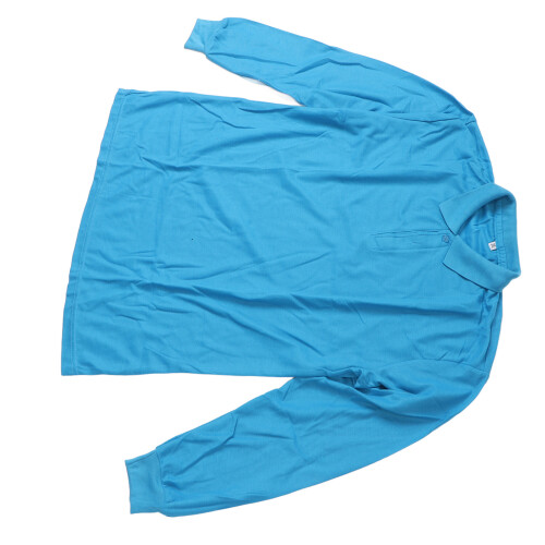 Work T Shirt Turn Down Collar 3XL Peacock Blue