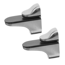 2pcs Adjustable Glass Shelf Brackets Brushed Nickel Heavy Duty Wall Mount Holders for Bathroom