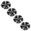4PCS 8in Golf Cart Hub Cap, Silver/Black 3