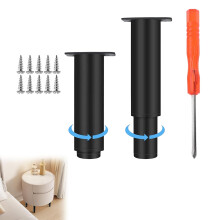 Black Adjustable Furniture Legs 2242 cm for Cabinets and Beds, Heavy Duty Table Legs with AntiSlip Silent Base