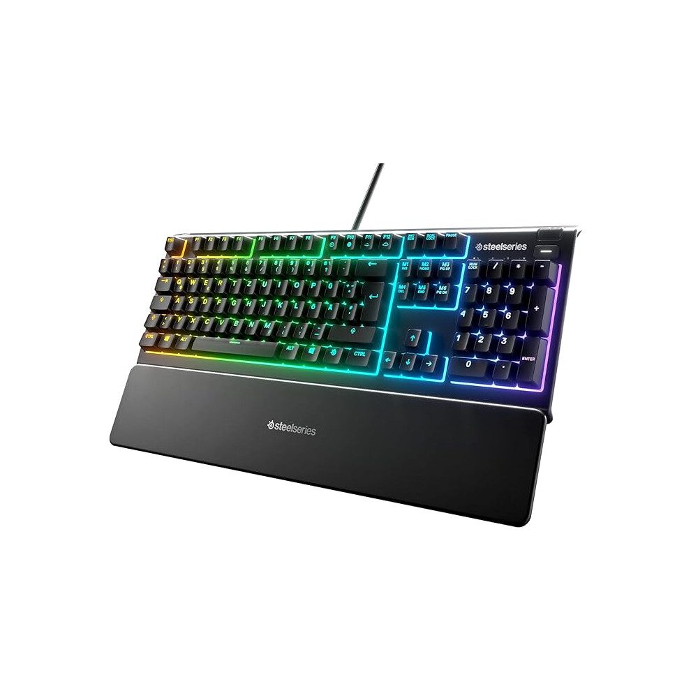 Steelseries Apex 3 - Gaming Keyboard - Silent Gaming Keyboard - 10-Zone Rgb Illumination - Ip32 Water & Dust Resistant