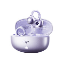 (Purple) Aigo CJ195 Air & Bone Conduction Wireless Bluetooth Earphones, Clip-on Style, Ultra-Long Battery Life, High Sound Quality