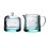 Suikerpotset glas Ecila Light 9x9x7,3cm turkoois set 1