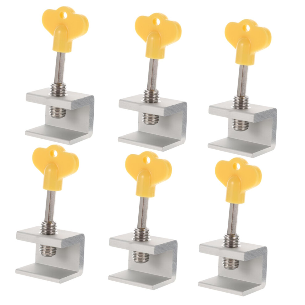 6pcs Childproof Window Restrictor Lock Aluminum Alloy Adjustable Window Limiter for Home Safety