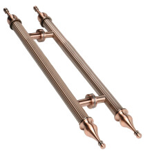 Vintage Stainless Steel Double Sided Door Pull Handle, H Shape Push Pull Design for Glass or Wooden Doors, Multiple Lengths