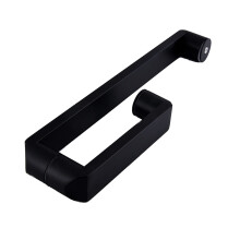 Matte Black Shower Door Handle Set, Durable Stainless Steel Pull for Glass Doors 185mm+385mm
