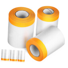 Masking Film with Tape 6 Rolls Self Adhesive Tear Resistant Masking Paper for Car Painting
