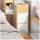 White Modern Nightstand with Drawer, Solid Wood Bedside Table, Compact 30cm Design for Small Spaces 3
